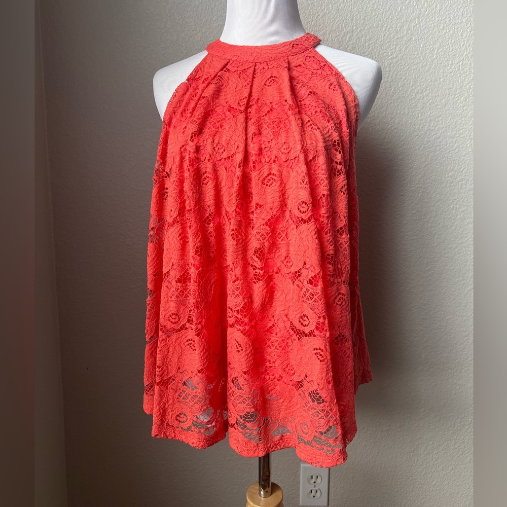 Sophie Rue Coral Lace Halter Top, M